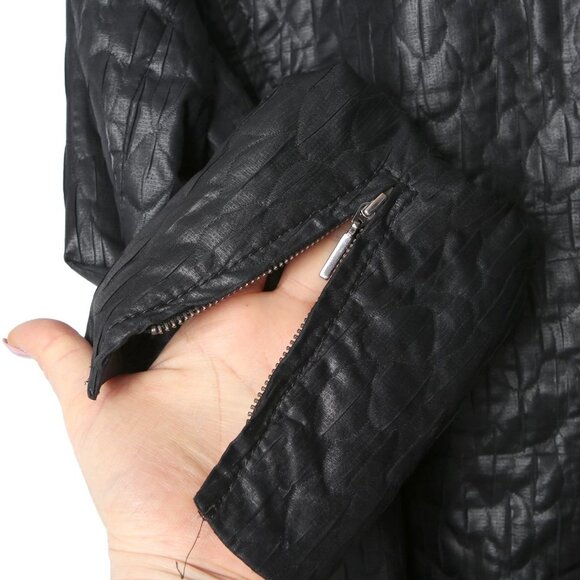 Steilmann Black Quilted Lightweight Jacket Full Zipper Mock Neck Collar - Picture 7 of 9